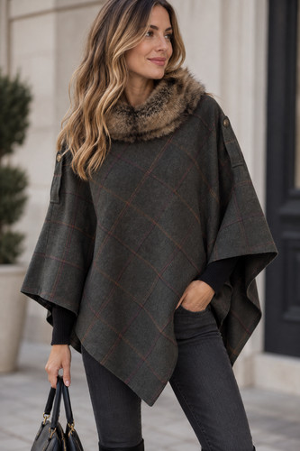 Joules tweed cape - joules, grün