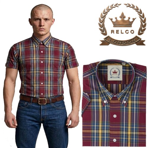 Relco herren kurzarm claret - kurzarm,